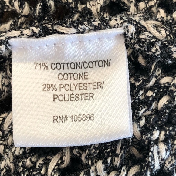 ⭐️ WORTH Open Weave Knit Open front Cardigan Black & White Size: EXTRA LARGE - Picture 8 of 13